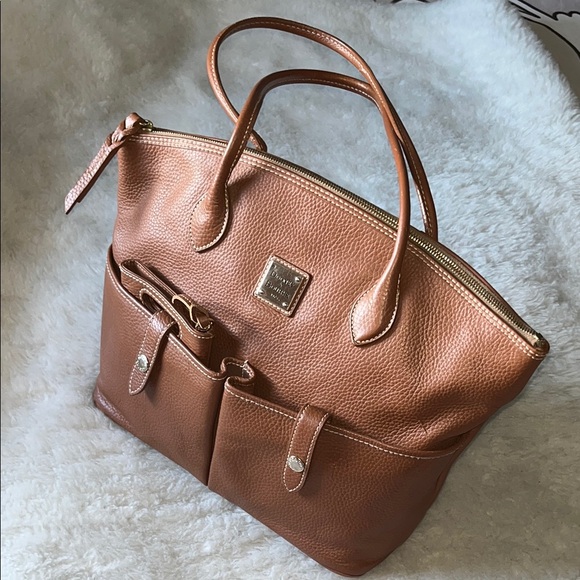 Dooney & Bourke Handbags - Dooney & Bourke Brown Pebble Grain Short Handle Tote
